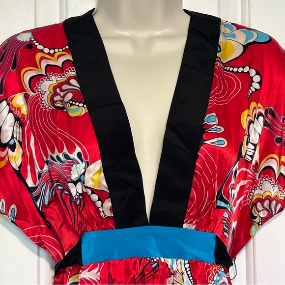 A.B.S. Collection Red Silk Mini Kimono Day Dress | New with Tags | Size: Small - Picture 2 of 14